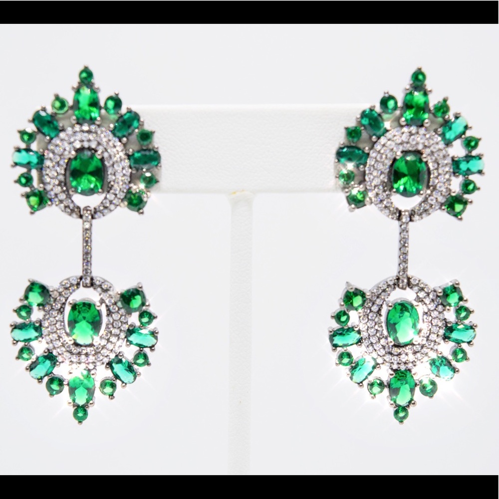 Statement earrings. Crystal & sterling silver .925